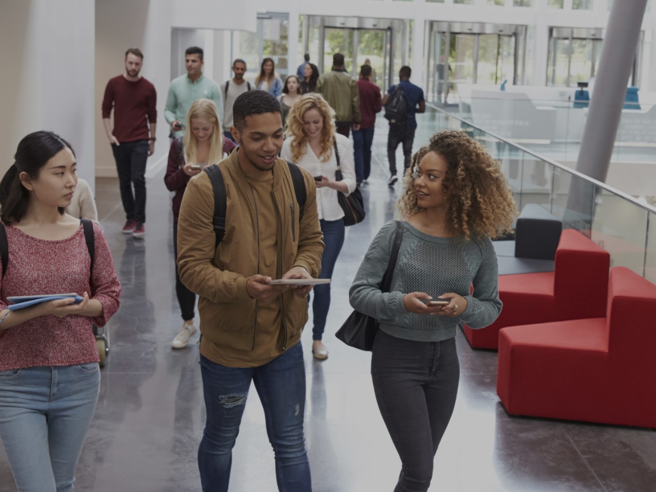 Students walking